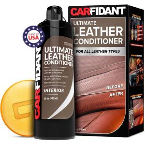 imageCarfidant Leather Cleaner ampamp Conditioner Kit  Car Seat Couch Sofa Shoes Bags Furniture  Restores ampamp Protects  Includes Cleaning Pad ampamp Microfiber Towel  pH Balanced Leather CareLeather Conditioner