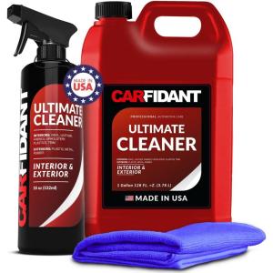 imageCarfidant Ultimate Cleaner Automotive Interior Cleaner All Purpose Cleaner for Car Carpet Upholstery  18 fl Oz with Microfiber Towel and Gallon