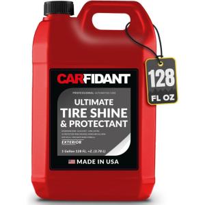 imageCarfidant Tire Shine Spray  Black Satin Finish  Premium Car Tire Dressing  Long Lasting  No Sling No Grease Formula with UV Protection  18 fl Oz with Applicator Pad1 Gallon