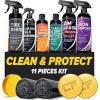 imageCarfidant Ultimate Clean amp Protect Kit  11Piece Complete Car Detailing Bundle  Tire Shine Ceramic Silk Scratch amp Swirl Remover Plastic amp Trim Restorer Rim Reactor Iron Remover11Piece Detailing Bundle