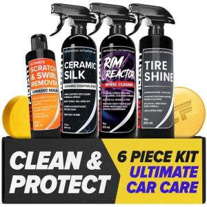 imageCarfidant Complete Car Detailing Kit  4 Essential Products Ceramic Coating Tire Shine Wheel Cleaner amp Scratch Remover  ProfessionalGrade Car Care Bundle for Ultimate Shine amp Protection